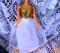 1972 1973 BARBIE MISS AMERICA GOLD BODICE GOWN, OR LONG CAPE, PILGRIMS, OR RIBBON